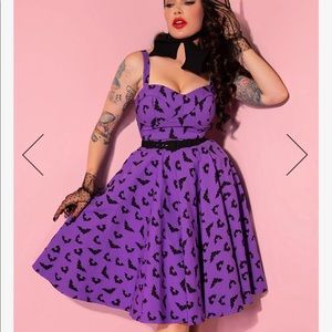 MANEATER SWING DRESS IN BAT PRINT Vixen by Micheline Pitt